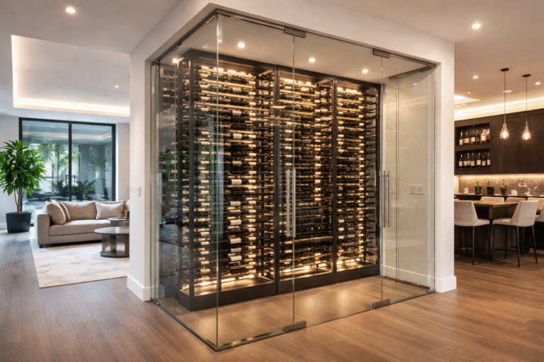 Frameless Glass Wine Cellar Ideas to Elevate Modern Home Design